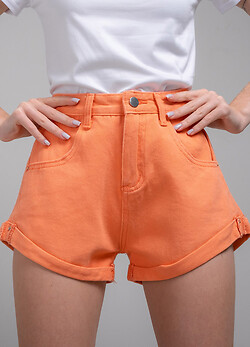 Шорты женские джинсовые оранжевые