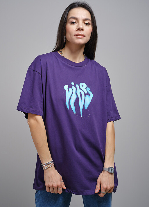 Фиолетовая футболка оверсайз (103094) фото 1