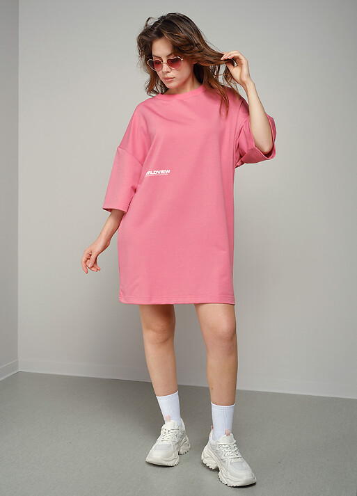 Сукня футболка рожева (103145) фото 1