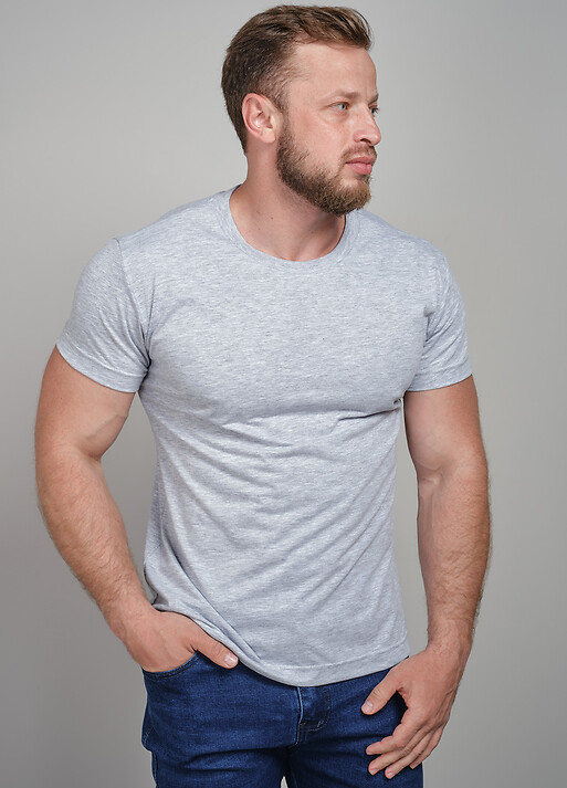 Базова футболка сірий меланж (103209) фото 1