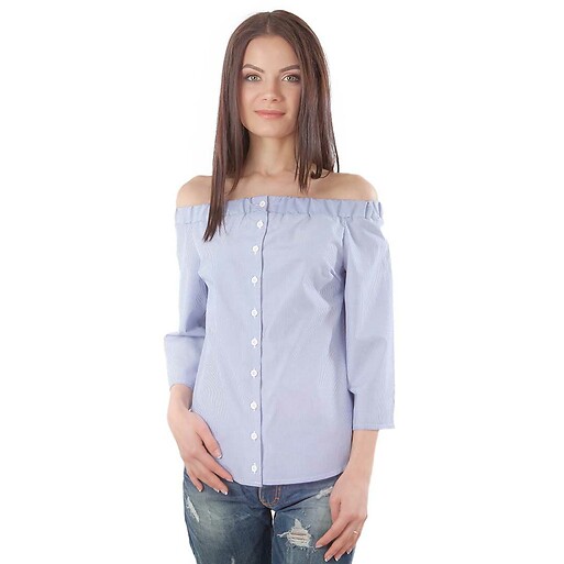 Блуза жіноча з довгим рукавом на ґудзиках (802406) фото 1