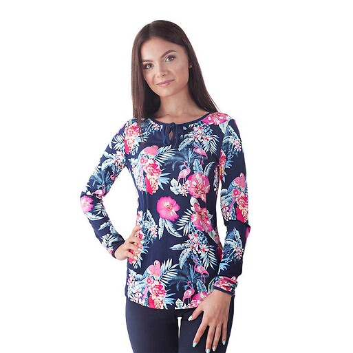Блуза женская с ярким цветочным принтом (802425) фото 1