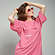 Платье футболка розовое (103145) фото 4