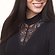 Боди женское черного цвета с ажурным кружевом и длинными рукавами (802355) фото 3